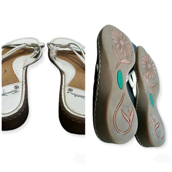 Womens thom macan White wedge Heel size 7.5 Sandals slip on shoes - Picture 2 of 12